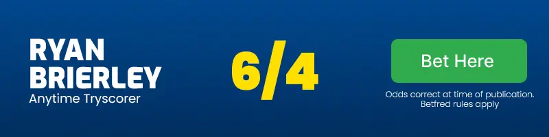 Ryan brierley to score anytime vs castleford at 6-4