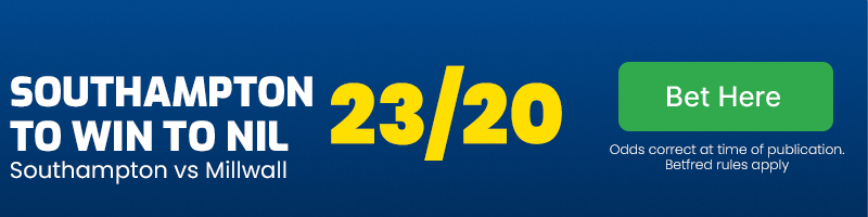 Southampton to win to nil at 23/20