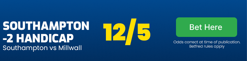 Southampton -2 handicap at 12/5