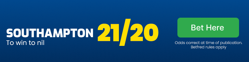 Southampton to win to nil at 21/20