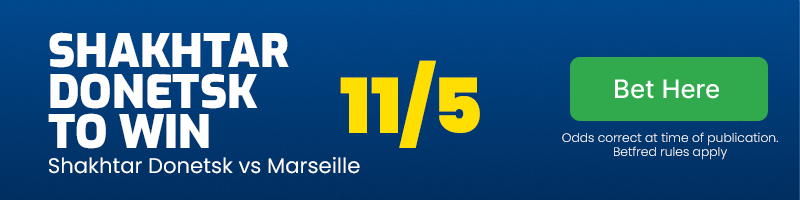 Shakhtar donetsk to win at 11/5
