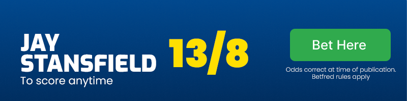 Jay stansfield to score anytime at 13/8