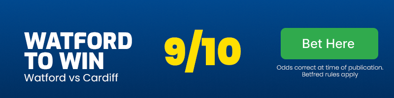 Watford to win at 9/10