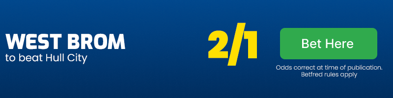 West brom to beat hull city at 2-1