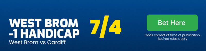 West brom -1 handicap at 7/4