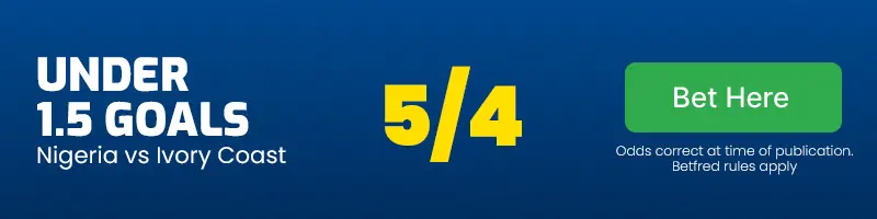 Under 1. 5 goals afcon