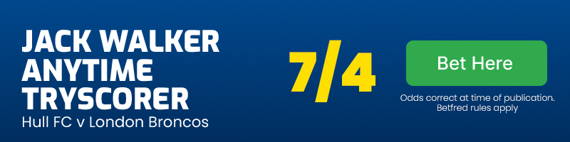 Jack walker tryscorer v london @ 7/4