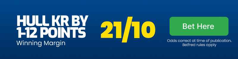 Hull kr to win by 1-12 points @ 21/10