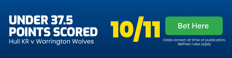 Under 37. 5 points in hull kr v warrington @ 10/11
