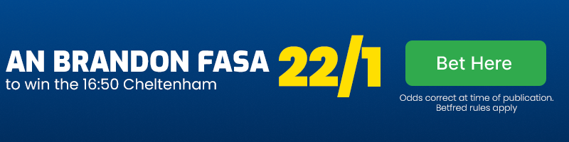 An brandon fasa to win 16. 50 cheltenham at 22-1