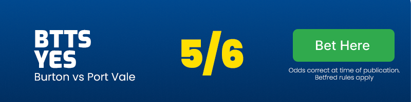 Btts yes at 5/6