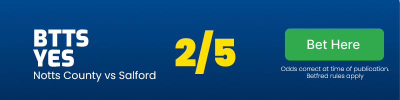 Btts yes at 2/5