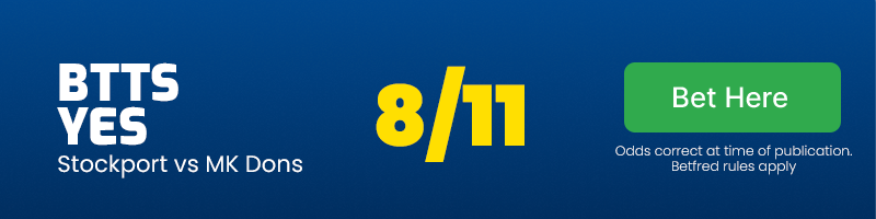 Btts yes at 8/11