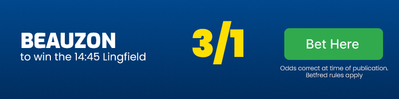 Beauzon to win 14. 45 lingfield at 3-1