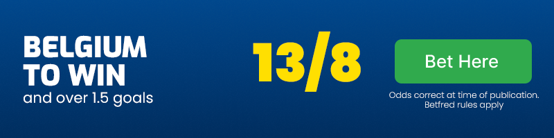 Belgium to win and over 1. 5 goals at 13-8