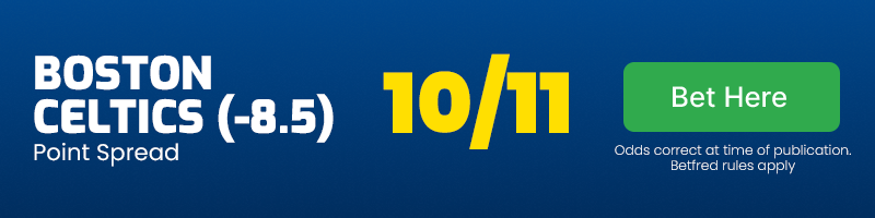 Boston celtics to cover 8. 5 spread at 10-11