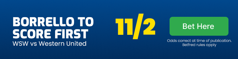 Brandon borrello to score first in western sydney wanderers vs western united at 11-2