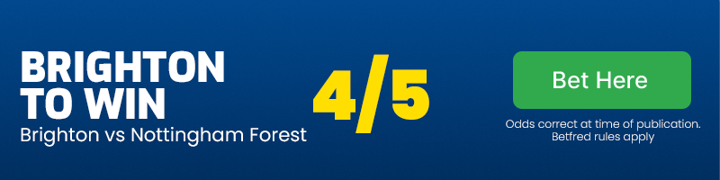 Brighton to win at 4/5