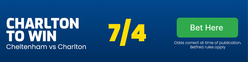 Charlton to win at 7/4