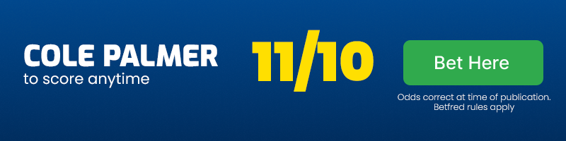 Cole palmer to score anytime at 11-10