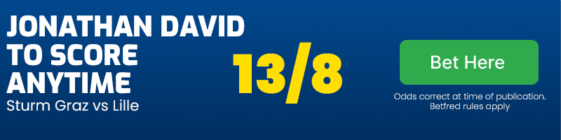 Jonathan david to score anytime at 13/8