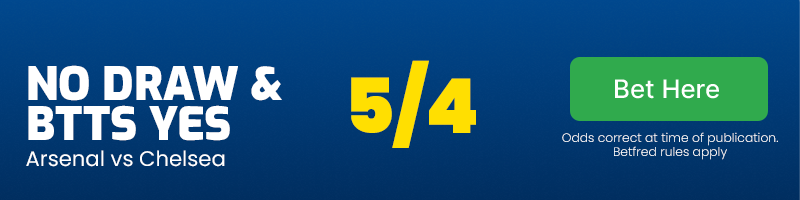 No draw and both teams to score yes at 5/4