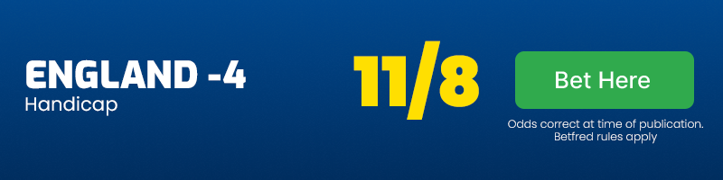 England -4 at 11-8