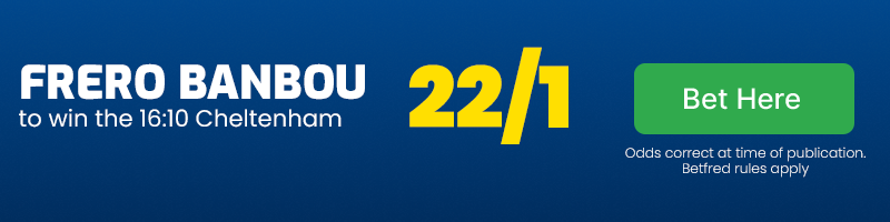 Frero banbou to win the 1610 cheltenham at 22-1