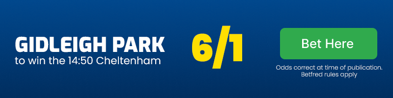 Gidleigh park to win 14. 50 cheltenham at 6-1