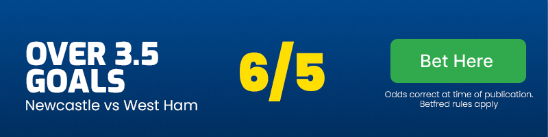 Over 3. 5 goals at 6/5