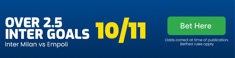 Over 2. 5 inter milan goals at 10/11