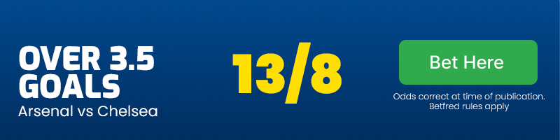 Over 3. 5 goals at 13/8