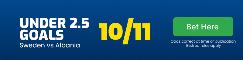 Under 2. 5 goals at 10/11