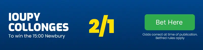 Ioupy collonges to win the 15. 00 newbury at 2-1