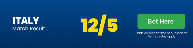 Italy to win at 12-5