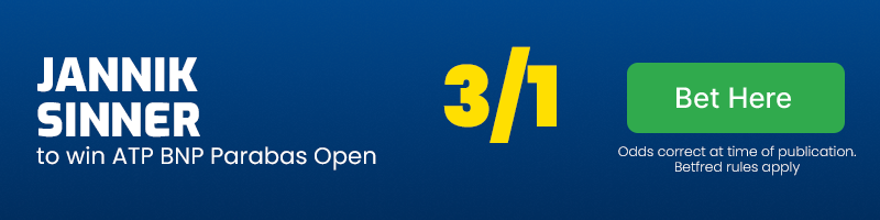Jannik sinner to win parabas open at 3-1