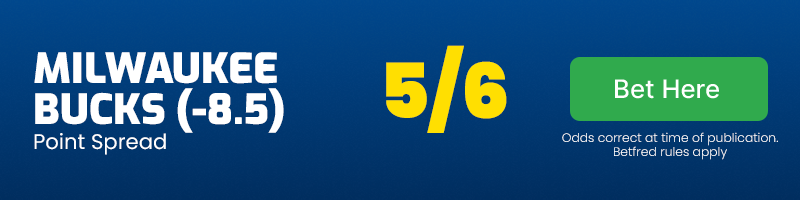 Milwaukee bucks to cover 8. 5 spread at 5-6