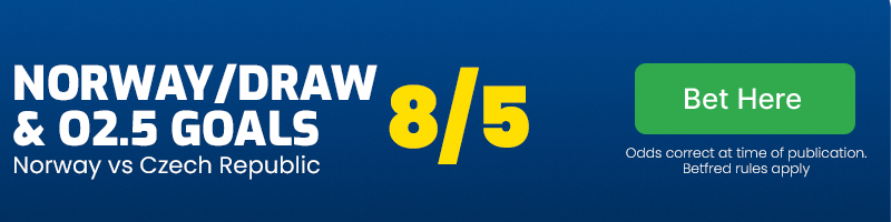 Norway or draw and over 2. 5 goals at 8/5