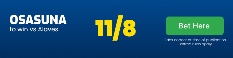 Osasuna to win vs alaves