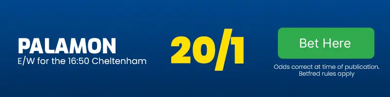 Palamon to win the 16. 50 cheltenham at 20-1