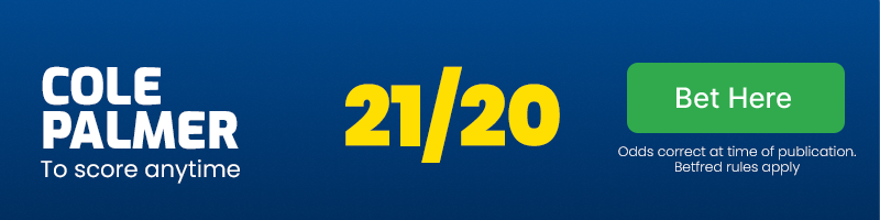 Cole palmer to score anytime at 21/20