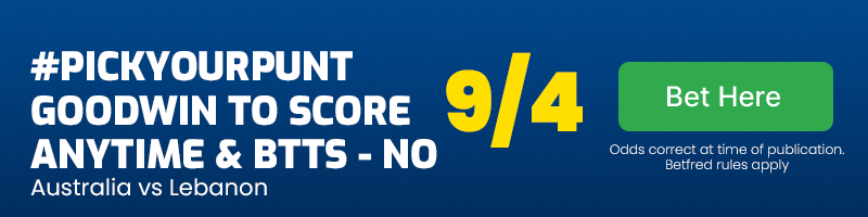 #pickyourpunt craig goodwin to score anytime & btts - no in australia vs lebanon at 9-4