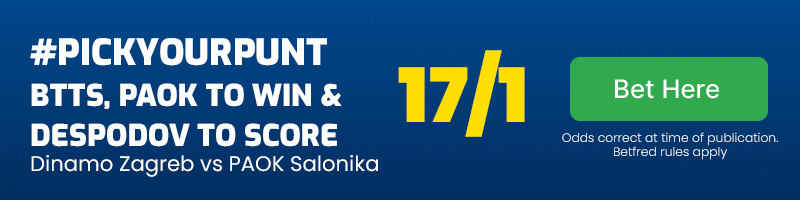 #pickyourpunt in dinamo zagreb vs paok salonika at 17-1