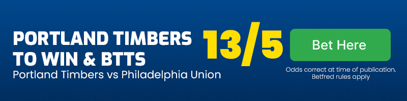 Portland timbers to beat philadelphia union & btts at 13-5
