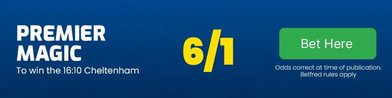Premier magic to win the 16. 10 cheltenham at 6-1