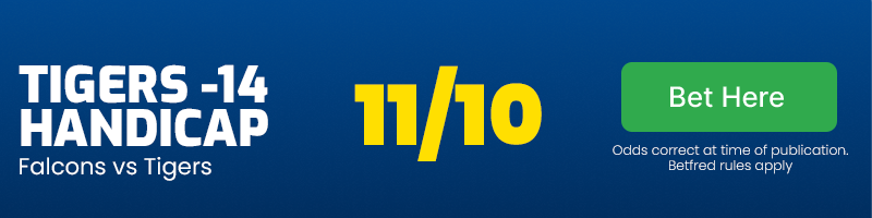 Leicester tigers -14 handicap at 11/10