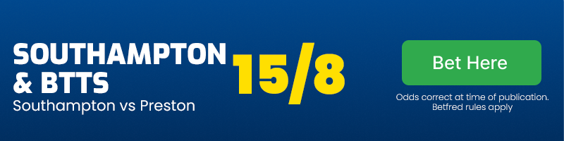 Southampton and both teams to score at 15/8
