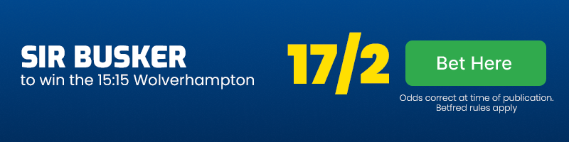 Sir busker to win 15. 15 wolverhampton at 17-2
