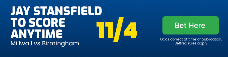 Jay stansfield to score anytime at 11/4