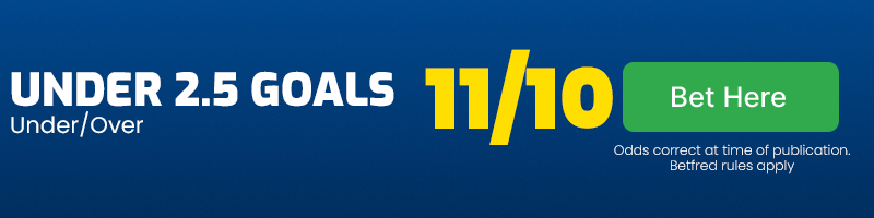 Under 2. 5 goals at 11-10